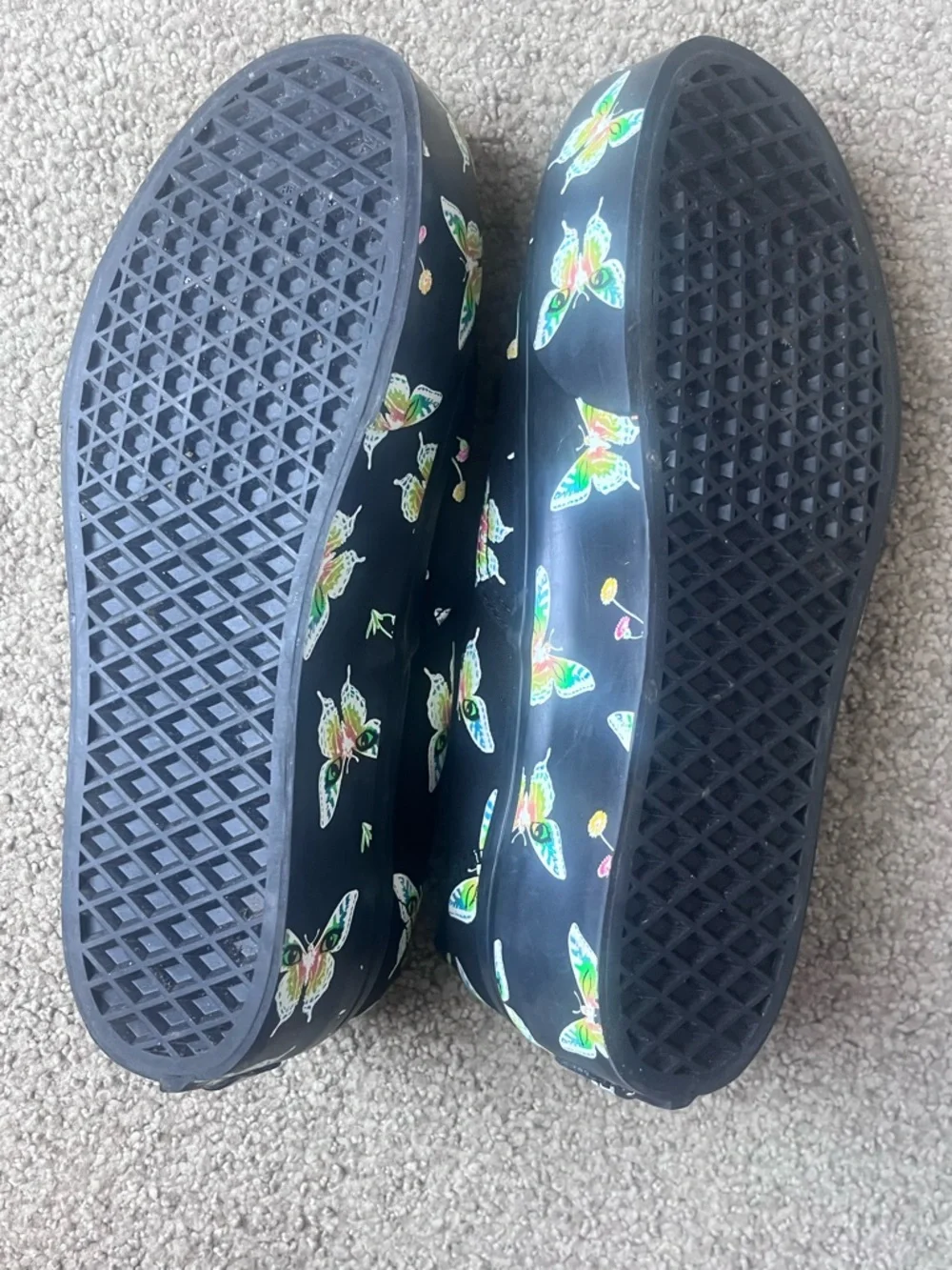Vans Black Platform Sneakers with Butterfly Print Womens 9.5 - Picture 3 of 4